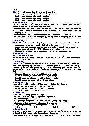 Đề thi thử THPT Quốc gia môn Sinh học - Đề số 07 (Có đáp án)
